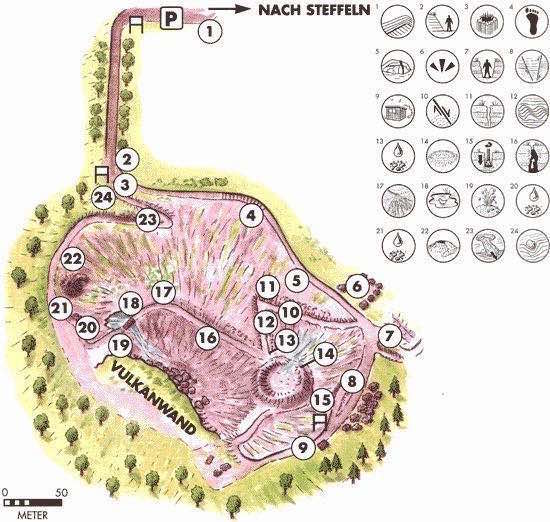 Vulkangarten Steffeln vulkaan plattegrond kaart eifel duitsland