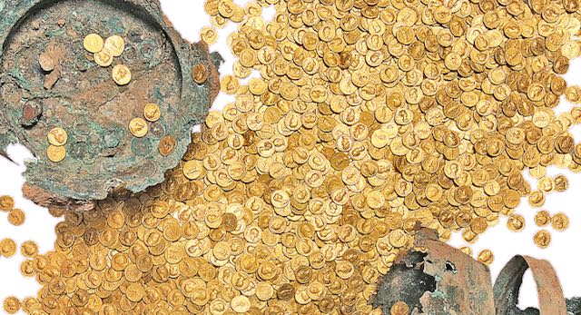 schat goud gouden munten oudheid romeinen museum musea