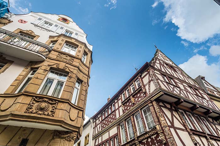 Mooie historische gebouwen in het stadscentrum van Boppard.