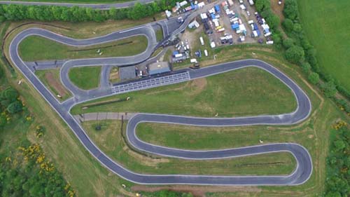 kartbaan Dahlem in de Eifel. luchtfoto van het circuit.