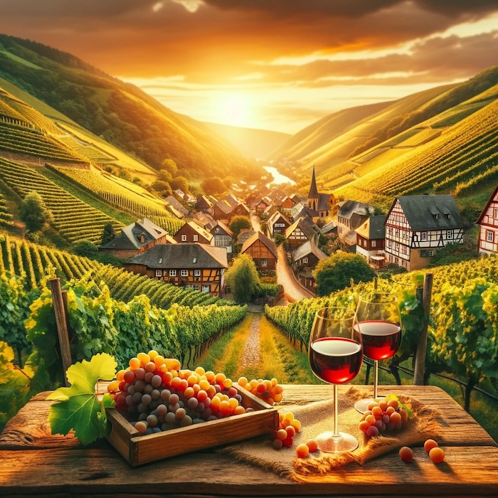 wijngaarden in het Ahrdal in de Eifel
