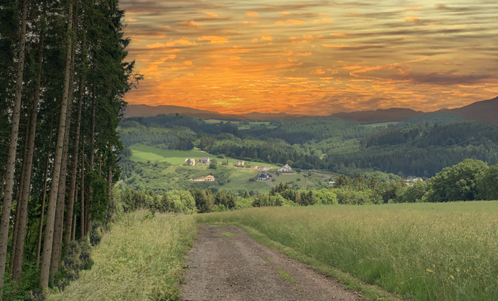 zonsondergang in de eifel
